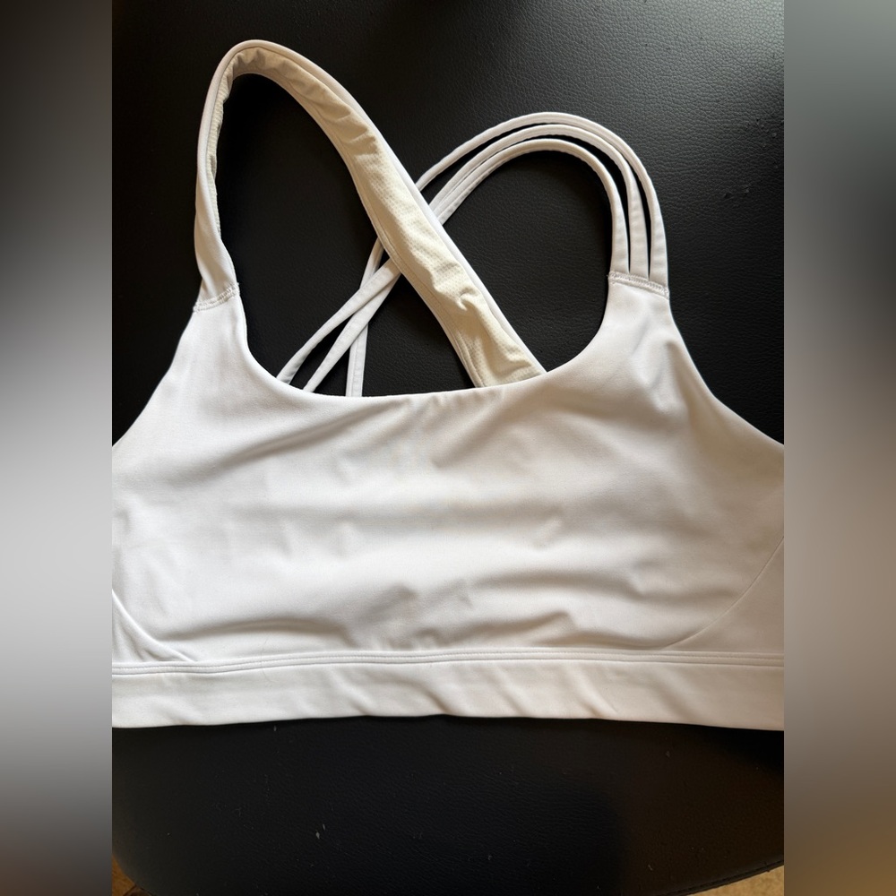 White Strappy Athleta Sports Bra